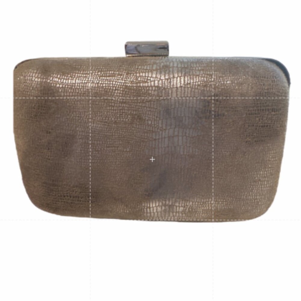 Nine West bronze metallic clutch  7" x 2.25 x 4" fits Iphone FORMAL DANCE PARTY